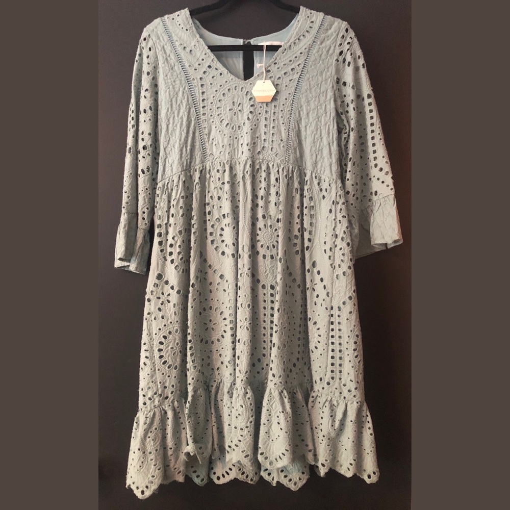 Pink Blush - Mint Crochet Dress